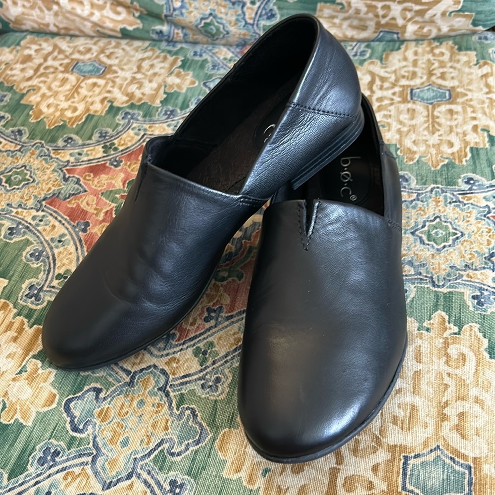b.o.c. by BORN Suree Black Leather Slip-on Comfort Loafer